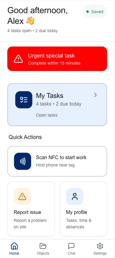 Example business app on iPhone