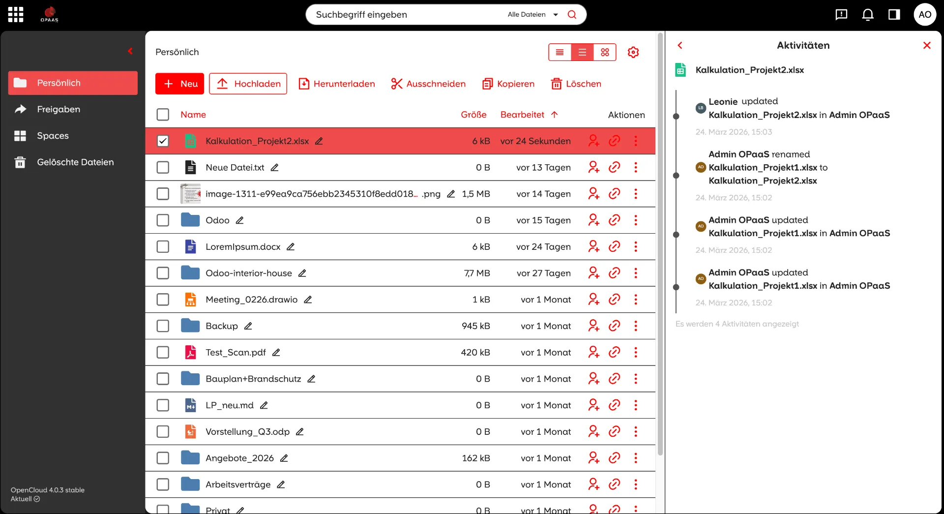 Screenshot: Activity tracking & sharing