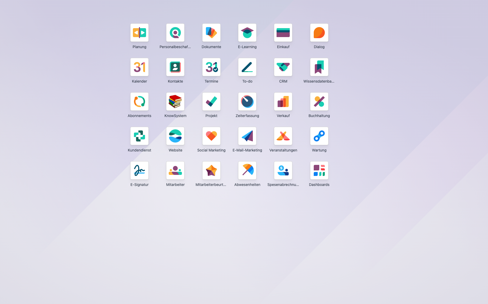 Odoo Apps Übersicht